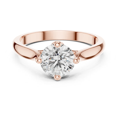 Clara 1 Carat Round Lab Grown Diamond Collet Solitaire Engagement Ring