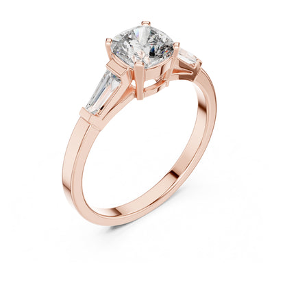 Vera 2 Carat Cushion Lab Grown Diamond Three Stone Ring