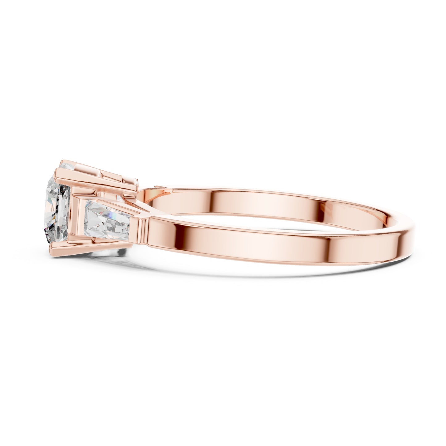 Vera 2 Carat Cushion Lab Grown Diamond Three Stone Ring
