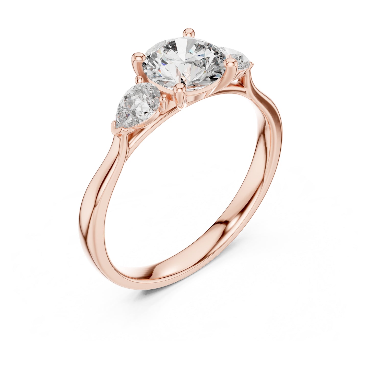 Sienna 1.5 Carat Round Lab Grown Diamond Three Stone Ring