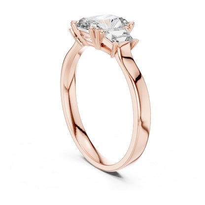Vera Round Coloured Stone Three Stone Ring