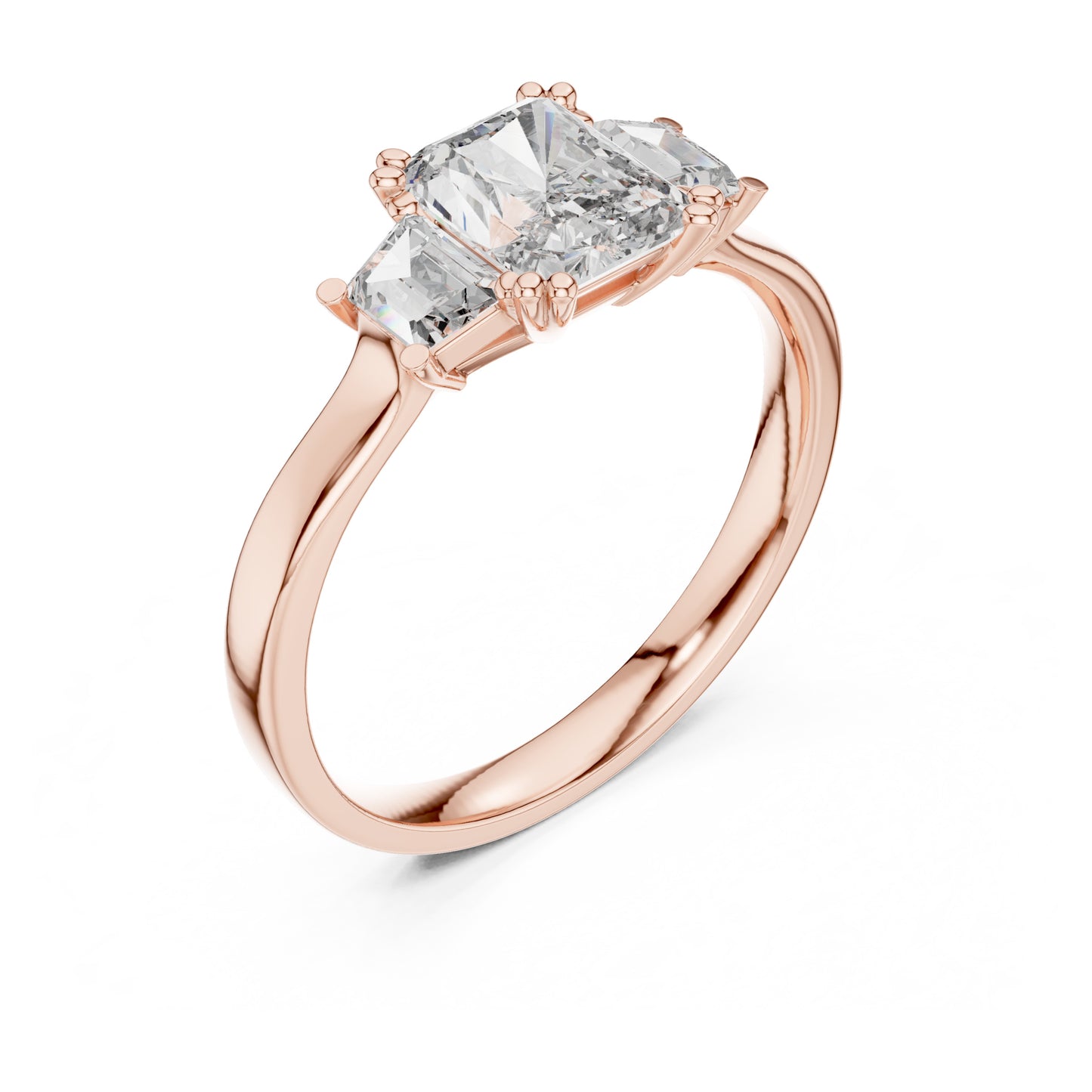 Vera Round Coloured Stone Three Stone Ring