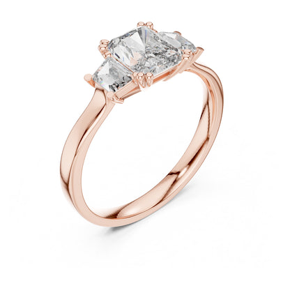 Vera Round Coloured Stone Three Stone Ring