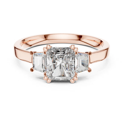 Vera Round Coloured Stone Three Stone Ring