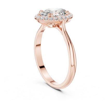 Celeste 1.5 Carat Oval Lab Grown Diamond Claw Halo Ring
