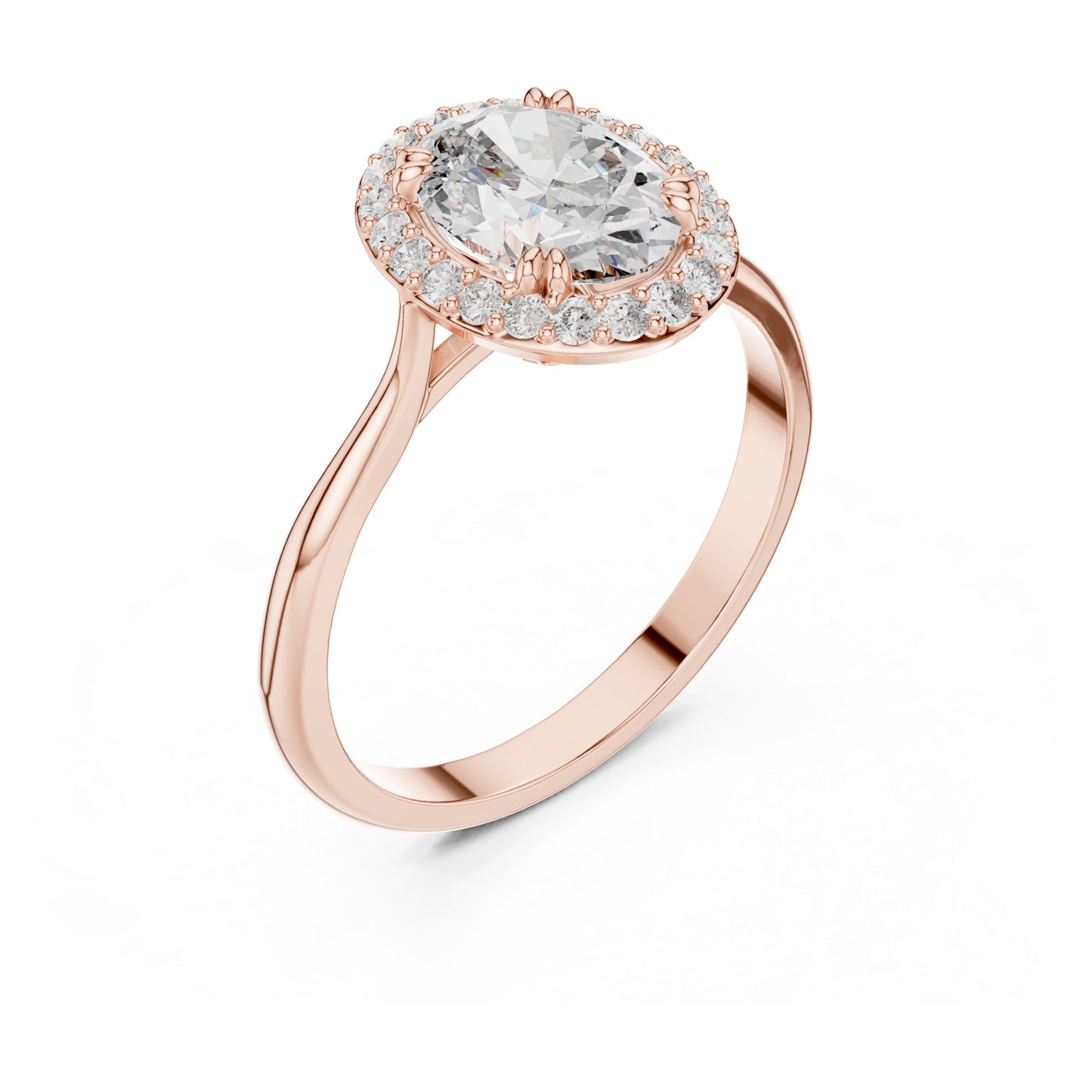 Celeste 1.5 Carat Oval Lab Grown Diamond Claw Halo Ring