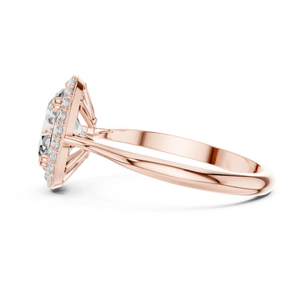 Celeste 1.5 Carat Oval Lab Grown Diamond Claw Halo Ring
