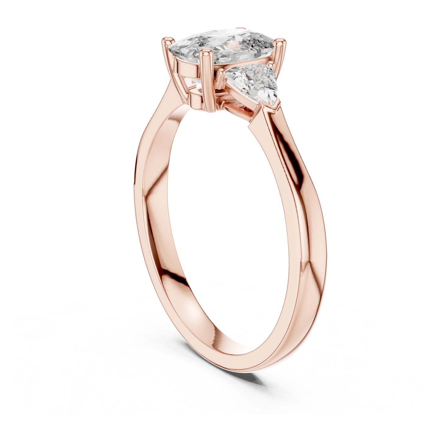 Sienna 1 Carat Cushion Lab Grown Diamond Three Stone Ring