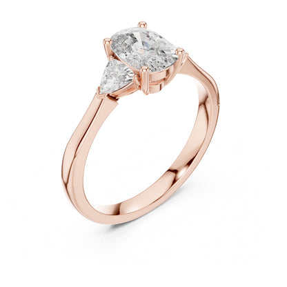 Sienna 1 Carat Cushion Lab Grown Diamond Three Stone Ring