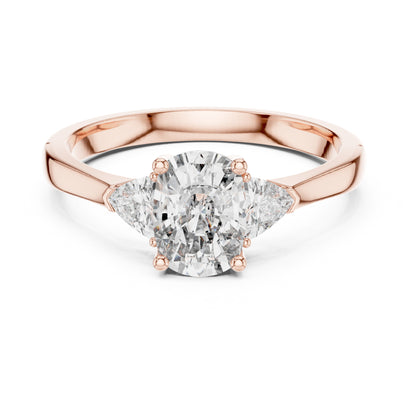 Sienna 1 Carat Cushion Lab Grown Diamond Three Stone Ring