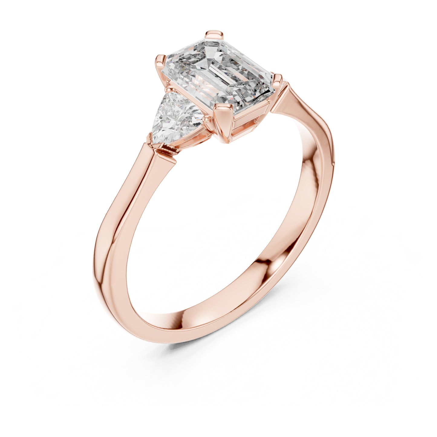 Vera 1 Carat Emerald Lab Grown Diamond Collet Three Stone Ring