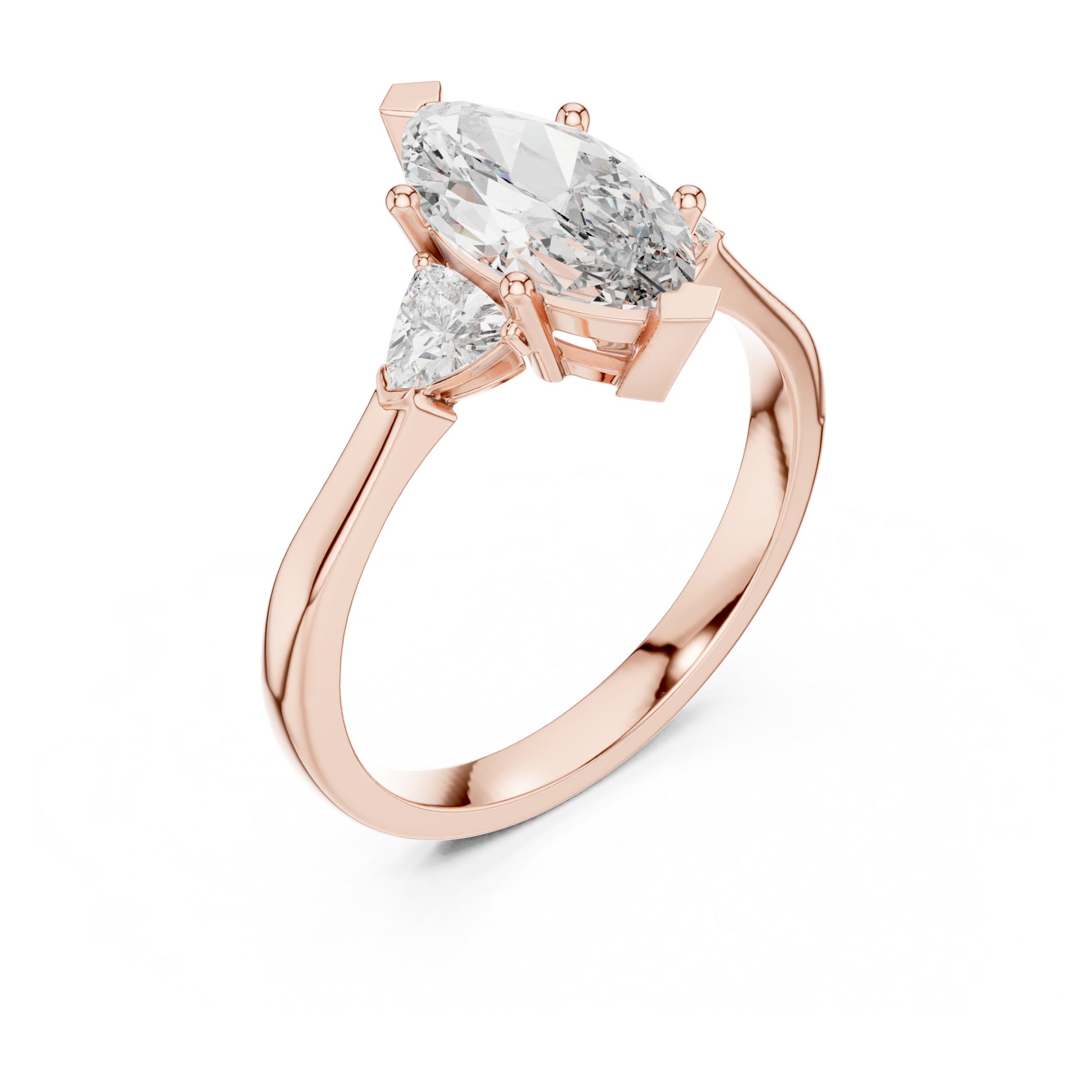 Sienna 1 Carat Marquise Lab Grown Diamond Collet Three Stone Ring