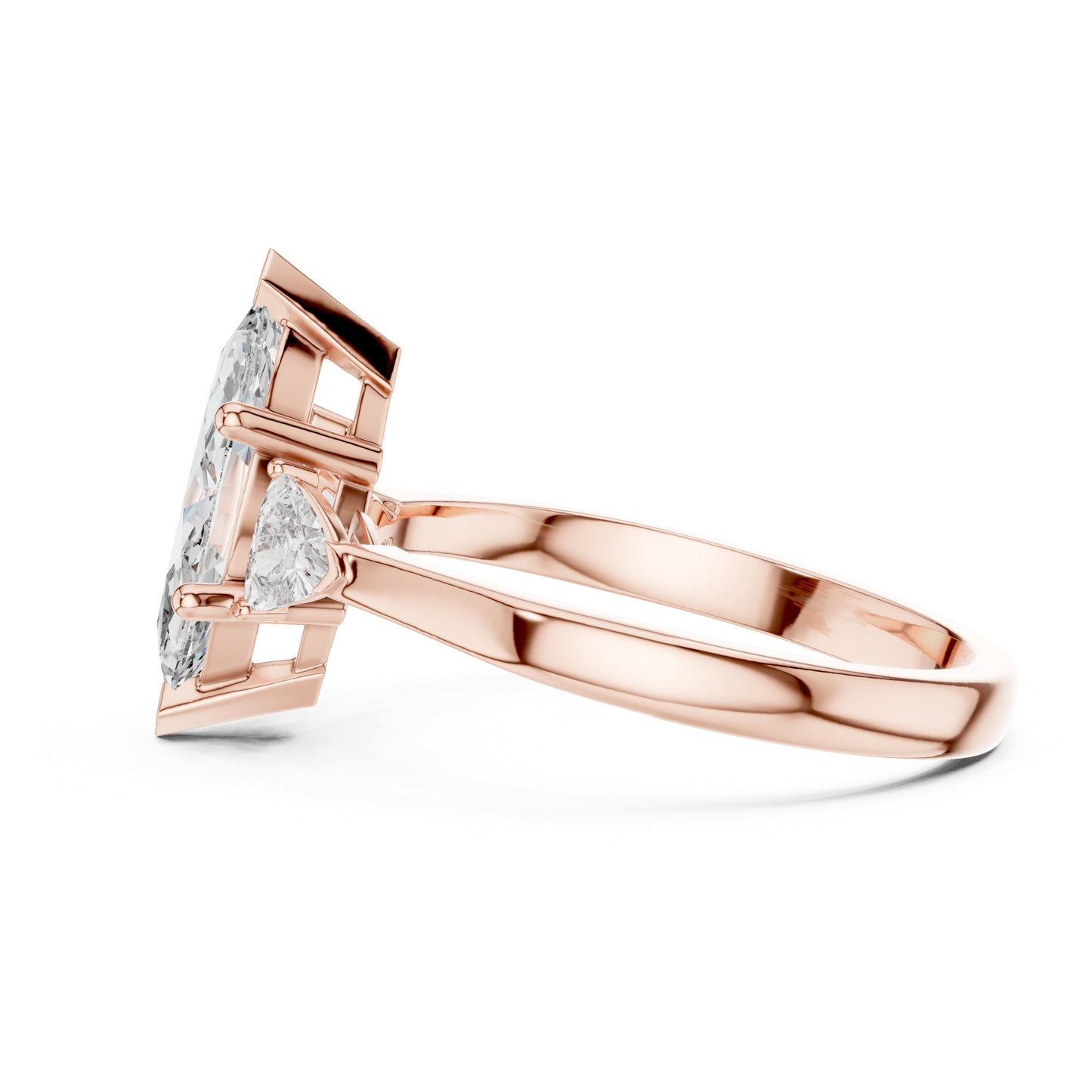 Sienna 1 Carat Marquise Lab Grown Diamond Collet Three Stone Ring