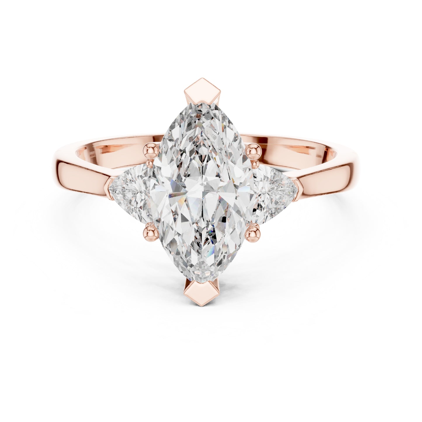 Sienna 1 Carat Marquise Lab Grown Diamond Collet Three Stone Ring