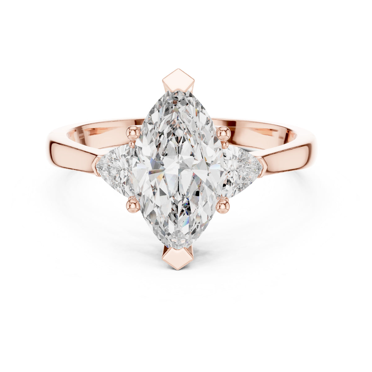 Sienna 1 Carat Marquise Lab Grown Diamond Collet Three Stone Ring