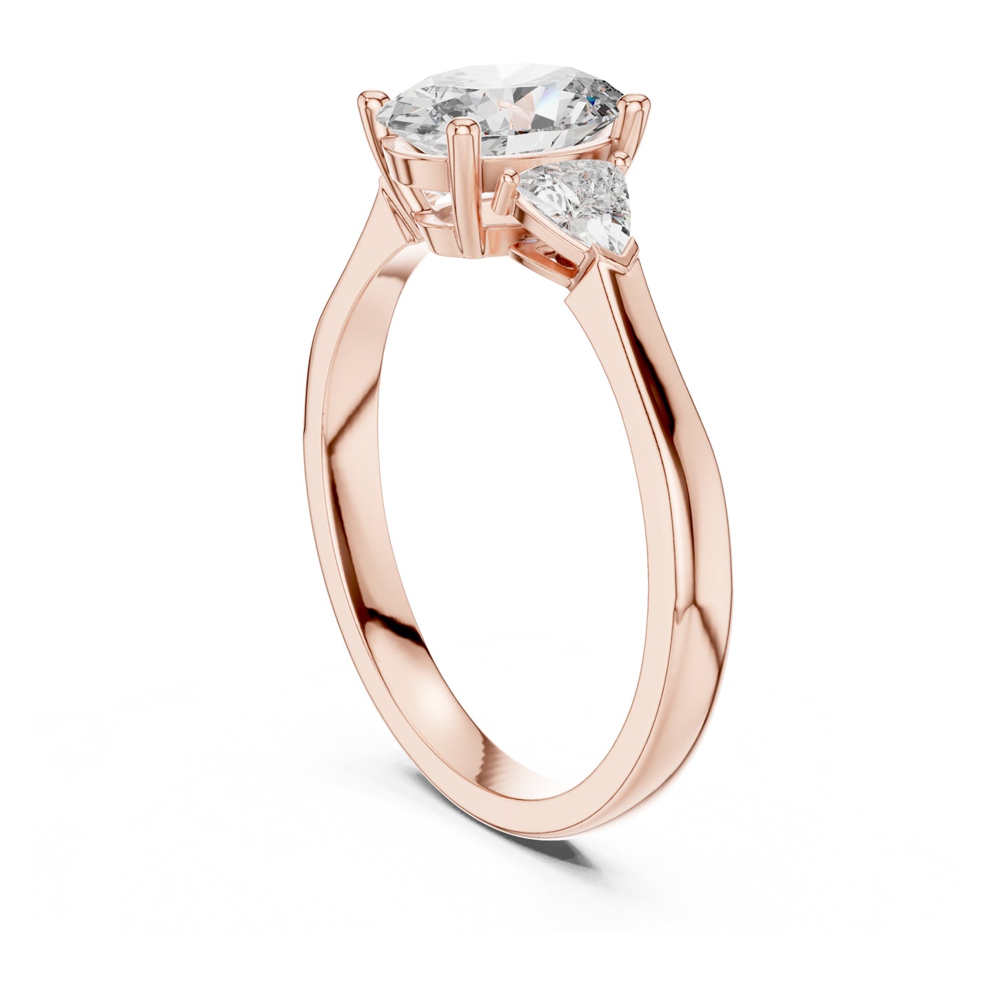Sienna 1 Carat Oval Lab Grown Diamond Slim Three Stone Ring