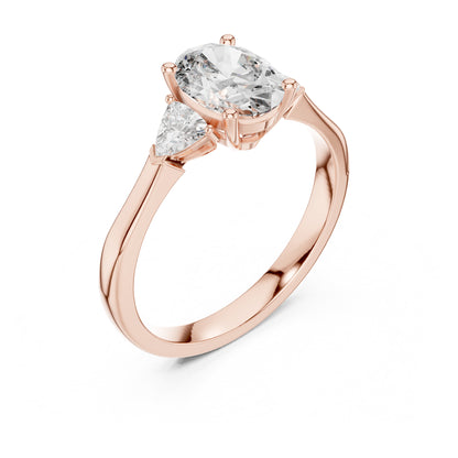 Sienna 1 Carat Oval Lab Grown Diamond Slim Three Stone Ring