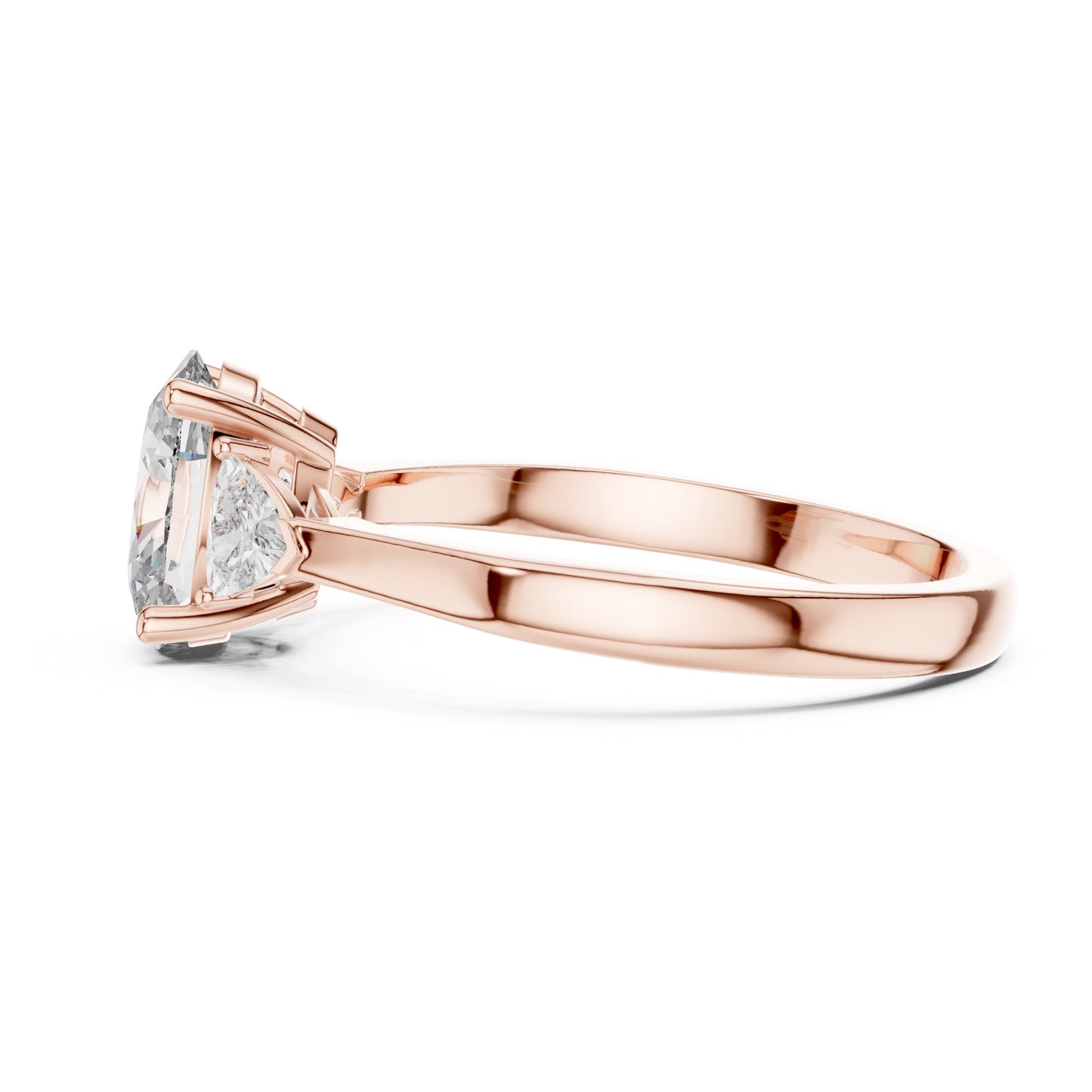 Sienna 1 Carat Oval Lab Grown Diamond Slim Three Stone Ring