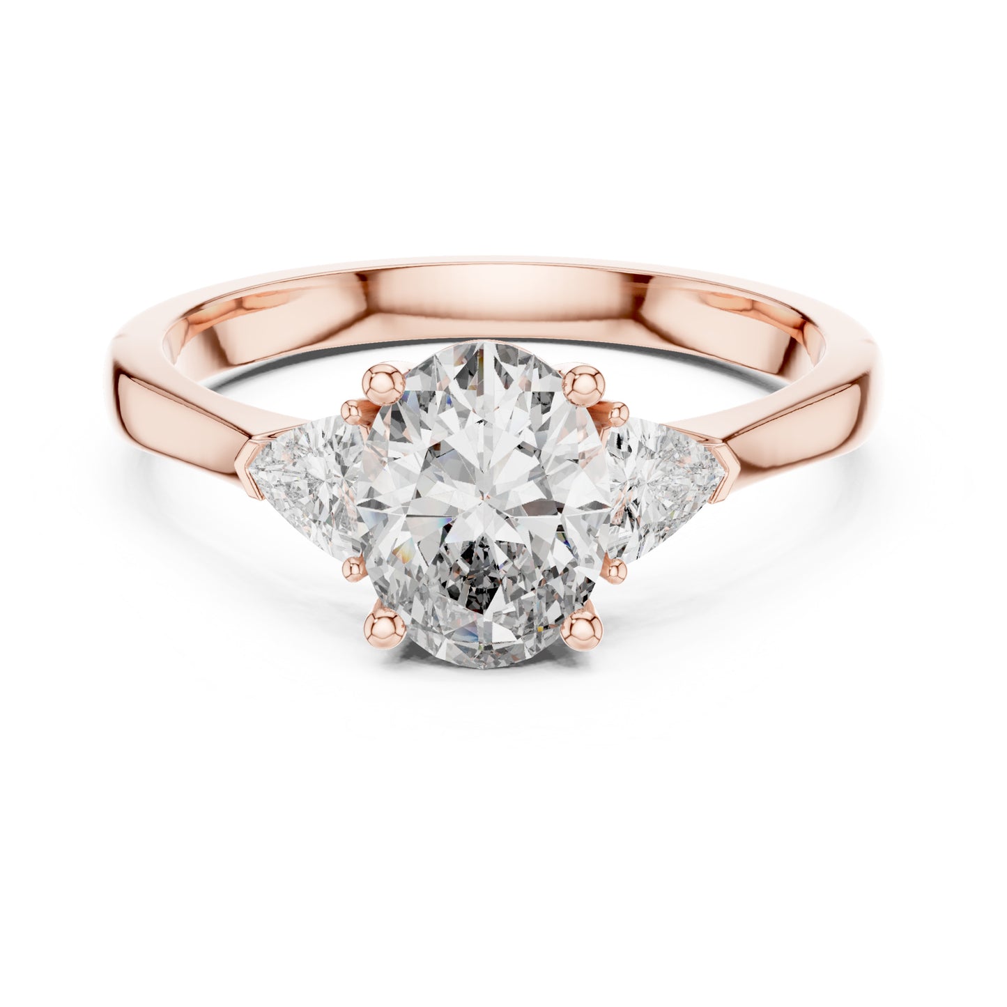 Sienna 1 Carat Oval Lab Grown Diamond Slim Three Stone Ring