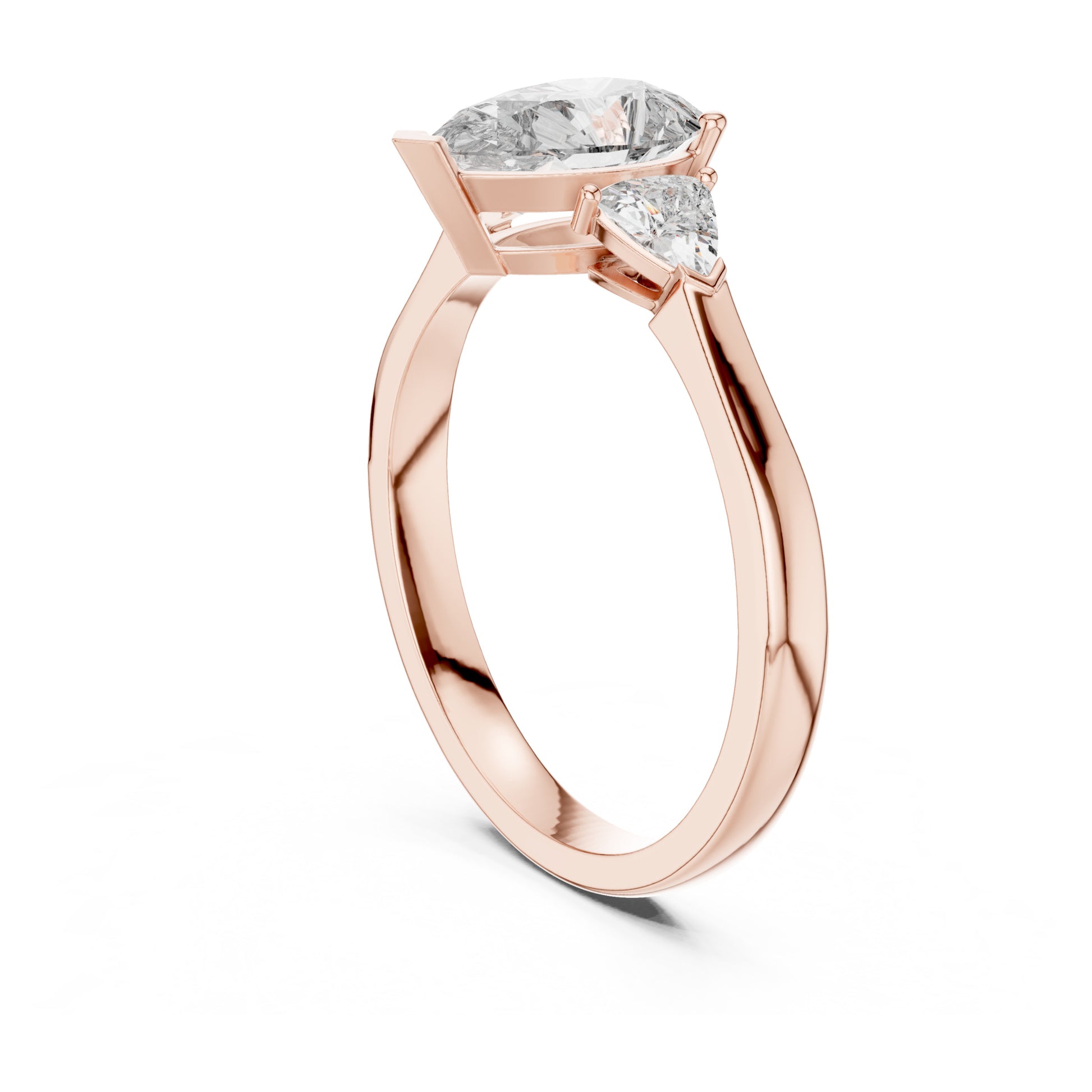 Sienna 1 Carat Pear Lab Grown Diamond Collet Three Stone Ring