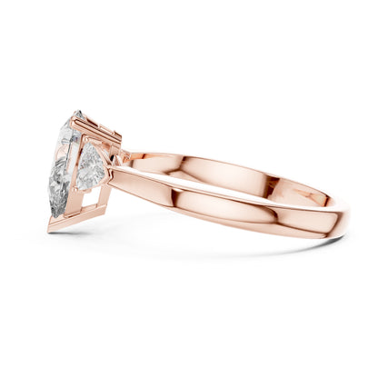 Sienna 1 Carat Pear Lab Grown Diamond Collet Three Stone Ring
