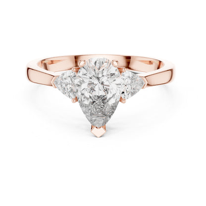 Sienna 1 Carat Pear Lab Grown Diamond Collet Three Stone Ring