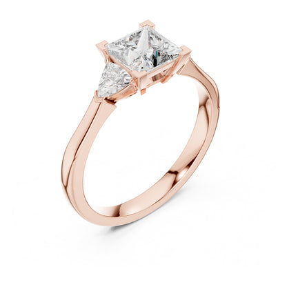 Vera 1 Carat Princess Lab Grown Diamond Three Stone Ring