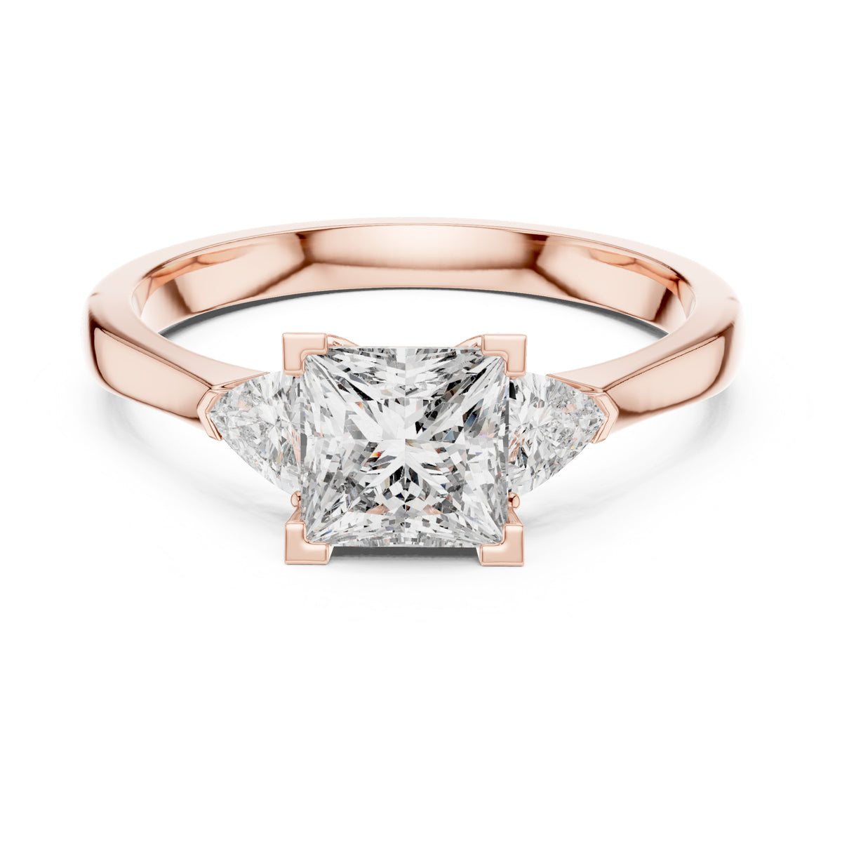 Vera 1 Carat Princess Lab Grown Diamond Three Stone Ring