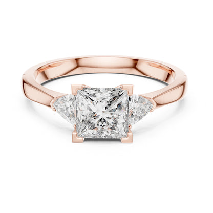 Vera 1 Carat Princess Lab Grown Diamond Three Stone Ring