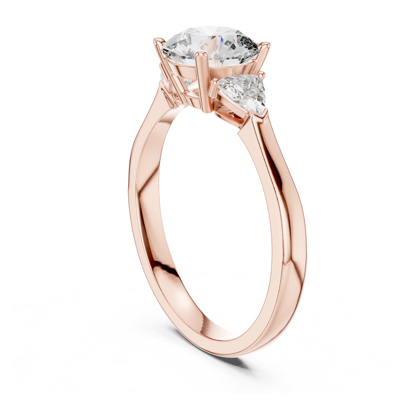 Sienna 1 Carat Round Lab Grown Diamond Bezel Three Stone Ring