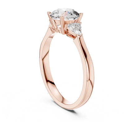 Sienna 1 Carat Round Lab Grown Diamond Bezel Three Stone Ring