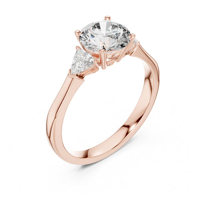 Sienna 1 Carat Round Lab Grown Diamond Bezel Three Stone Ring