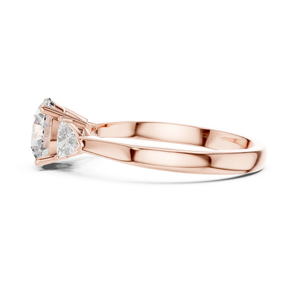 Sienna 1 Carat Round Lab Grown Diamond Bezel Three Stone Ring