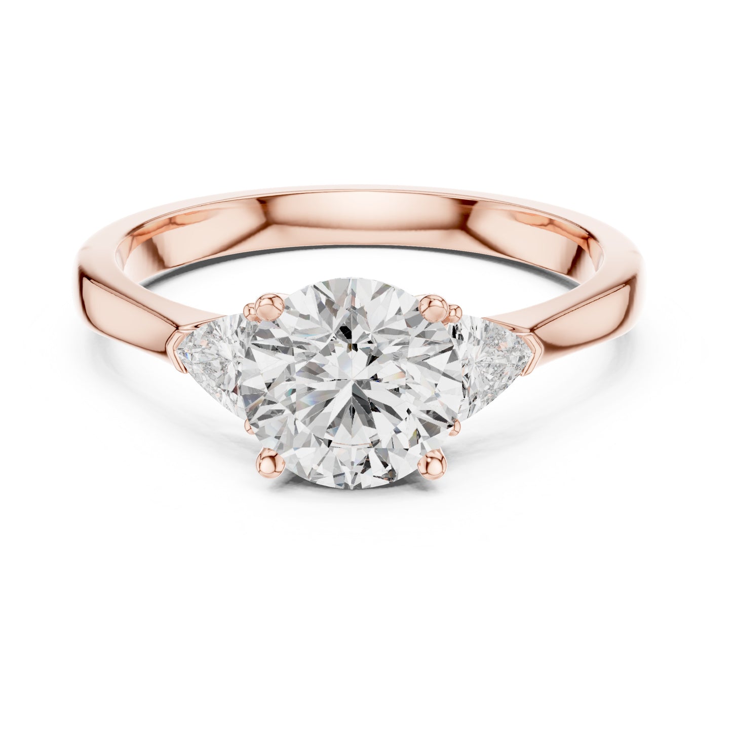 Sienna 1 Carat Round Lab Grown Diamond Bezel Three Stone Ring