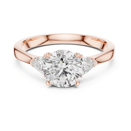 Sienna 1 Carat Round Lab Grown Diamond Bezel Three Stone Ring