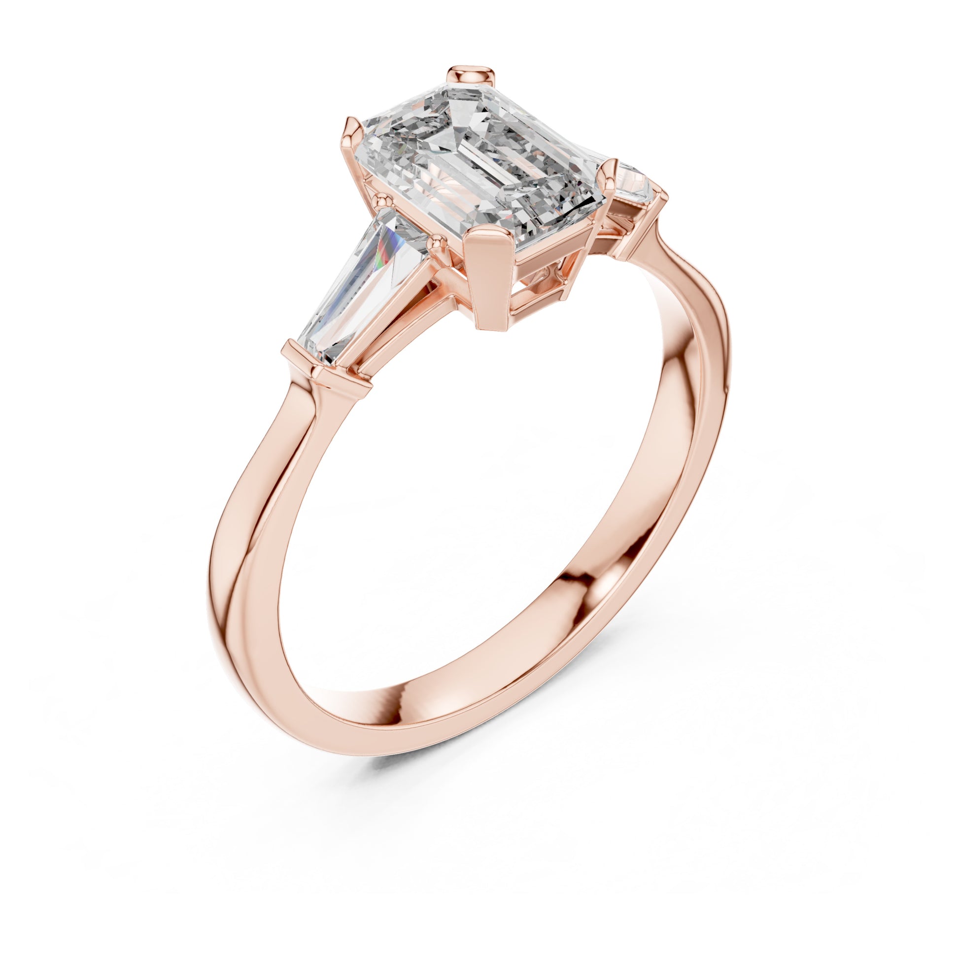 Vera 1 Carat Emerald Lab Grown Diamond Graduated Three Stone Ring