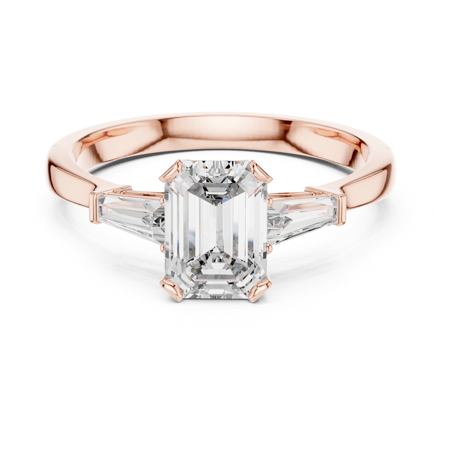 Vera 1 Carat Emerald Lab Grown Diamond Graduated Three Stone Ring