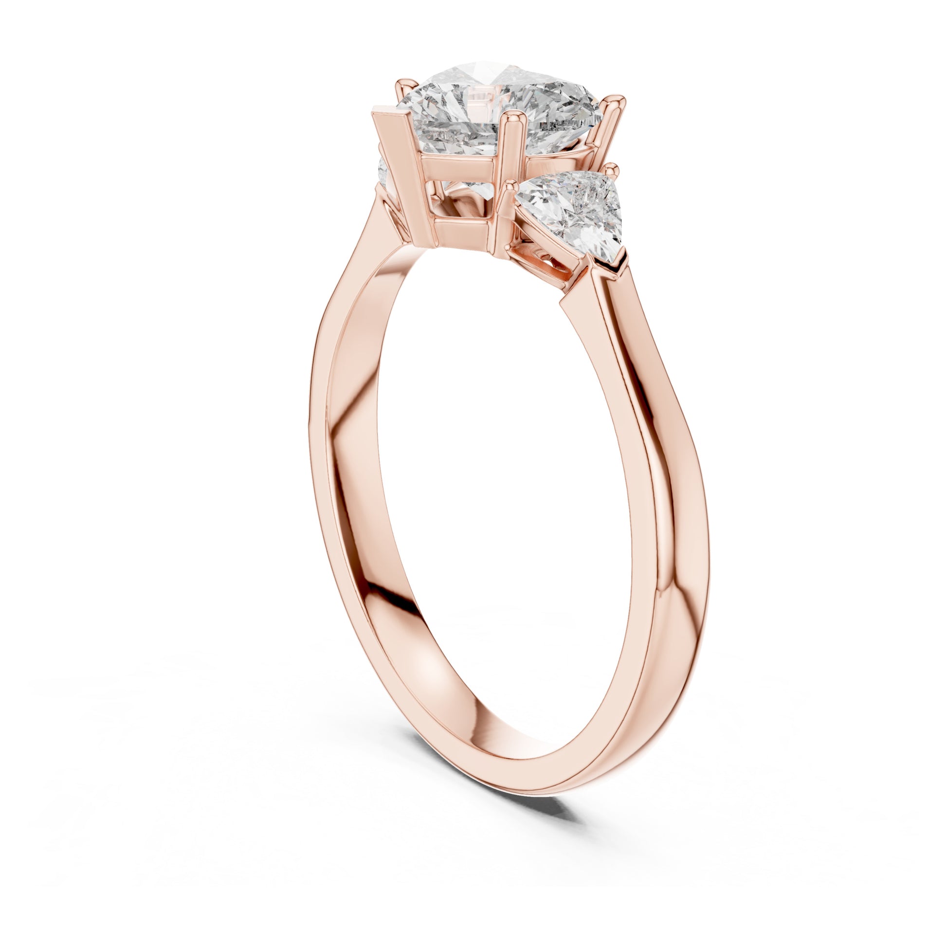 Amara 1 Carat Heart Lab Grown Diamond Collet Three Stone Ring