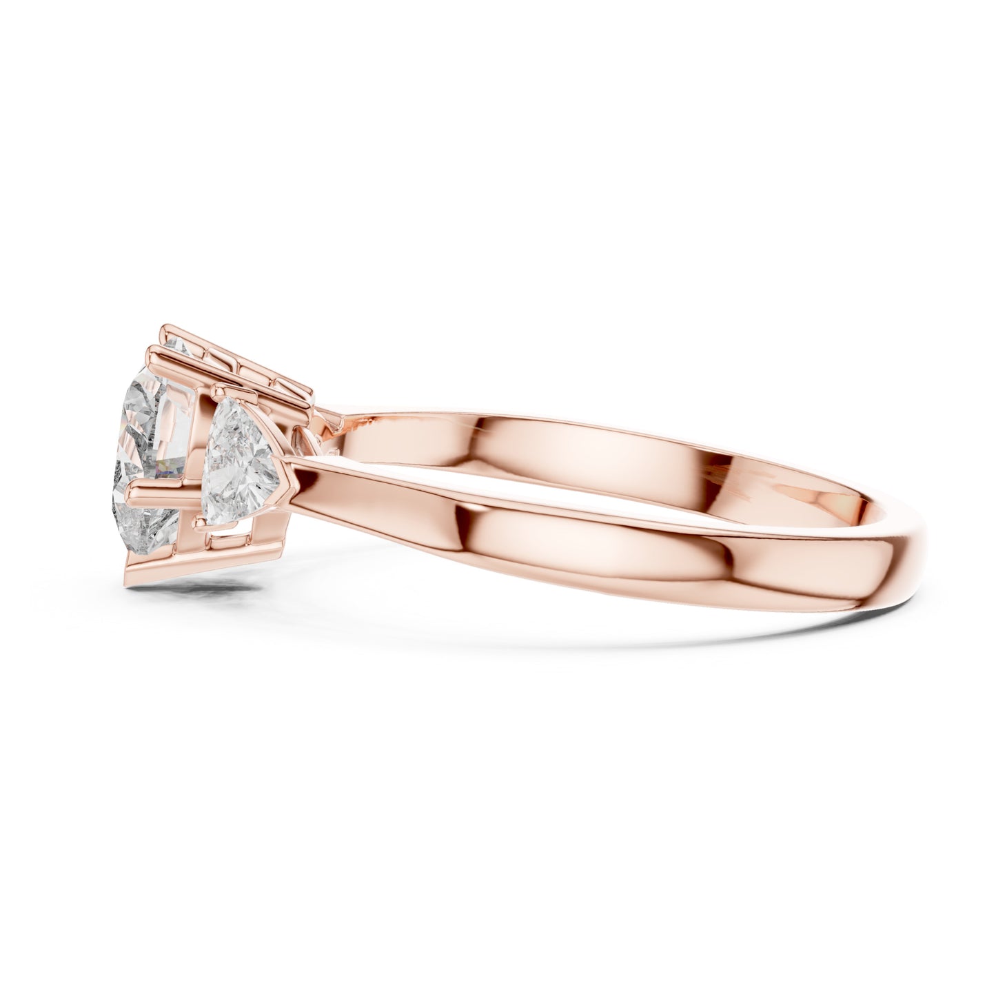 Amara 1 Carat Heart Lab Grown Diamond Collet Three Stone Ring