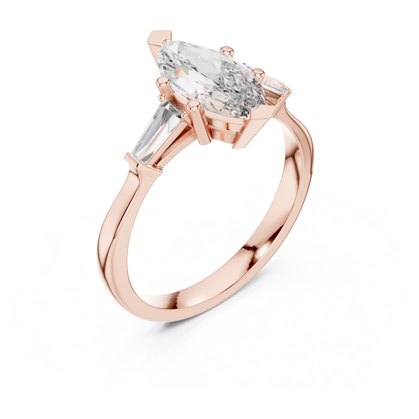 Sienna 1 Carat Marquise Lab Grown Diamond Graduated Three Stone Ring