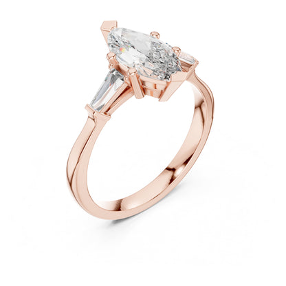 Sienna 1 Carat Marquise Lab Grown Diamond Graduated Three Stone Ring