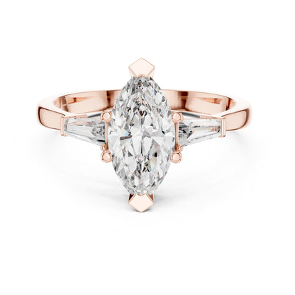 Sienna 1 Carat Marquise Lab Grown Diamond Graduated Three Stone Ring