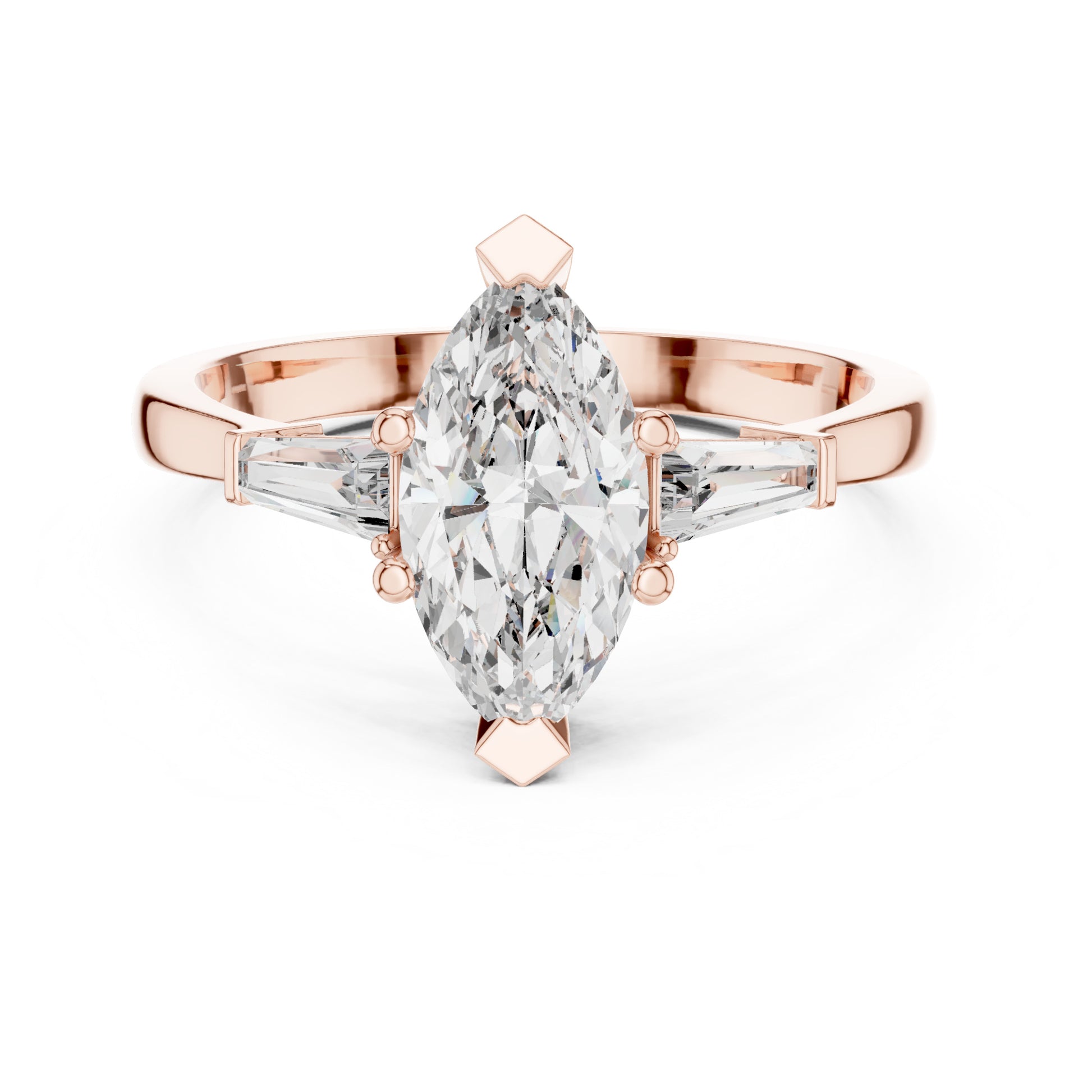 Sienna 1 Carat Marquise Lab Grown Diamond Graduated Three Stone Ring