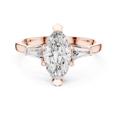 Sienna 1 Carat Marquise Lab Grown Diamond Graduated Three Stone Ring