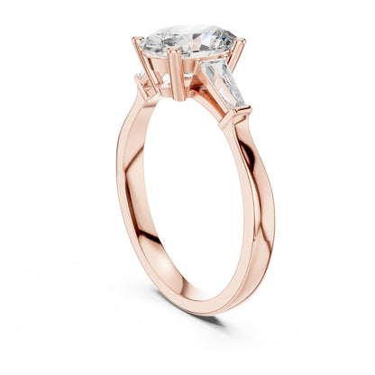 Sienna 1 Carat Oval Lab Grown Diamond Graduated Three Stone Ring