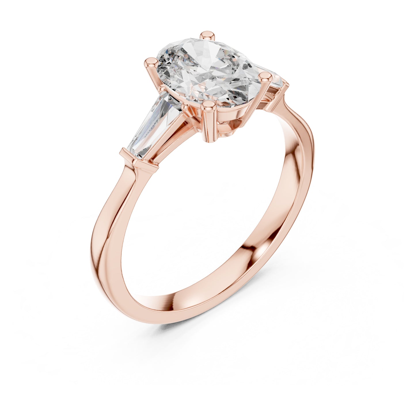 Sienna 1 Carat Oval Lab Grown Diamond Graduated Three Stone Ring