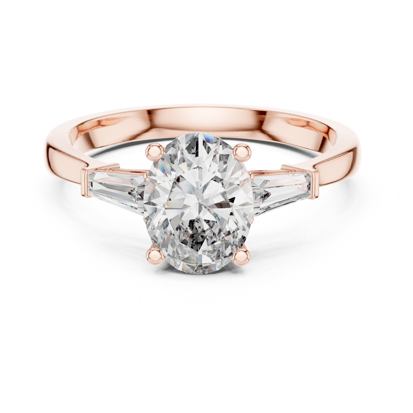 Sienna 1 Carat Oval Lab Grown Diamond Graduated Three Stone Ring