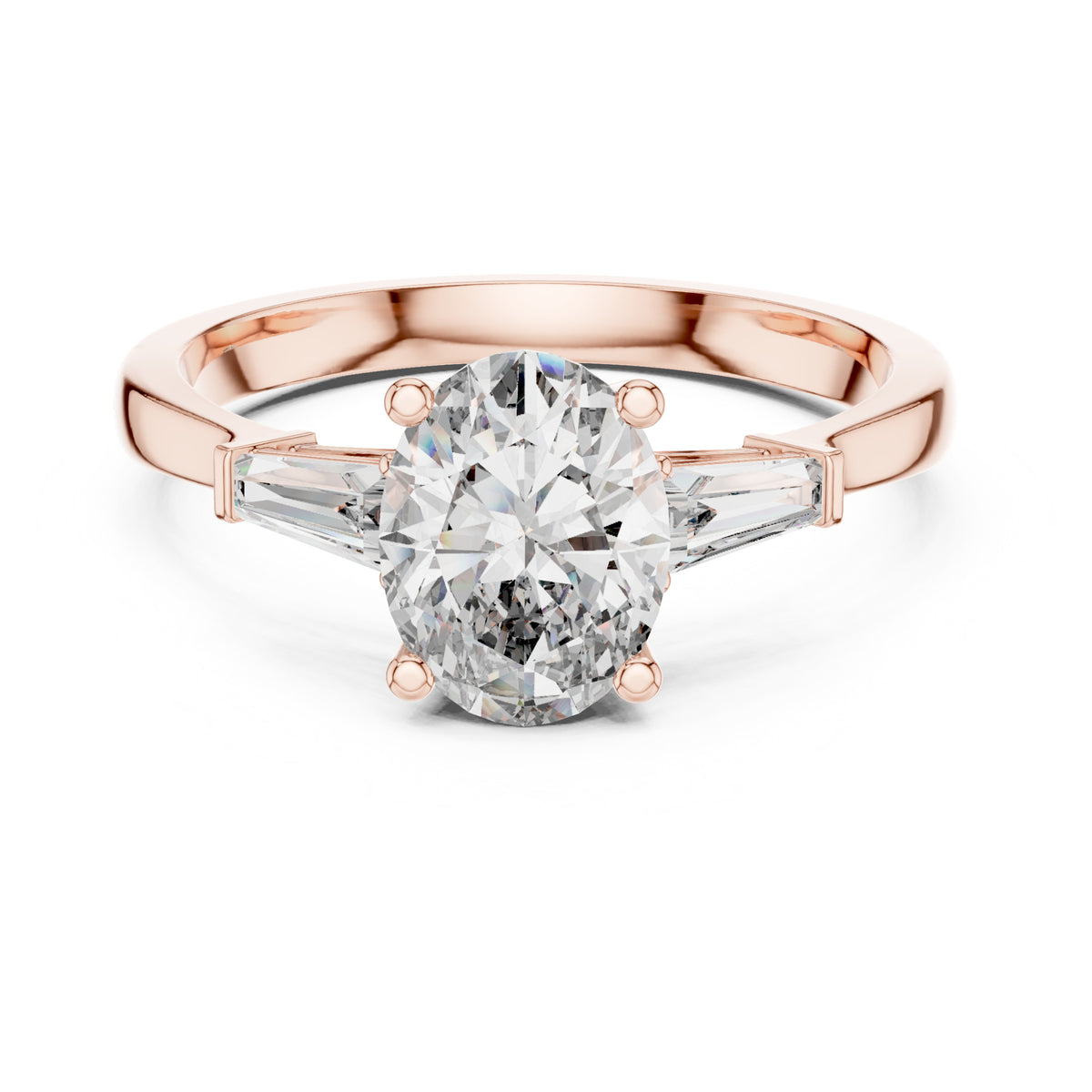 Sienna 1 Carat Oval Lab Grown Diamond Graduated Three Stone Ring