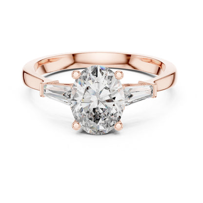 Sienna 1 Carat Oval Lab Grown Diamond Graduated Three Stone Ring