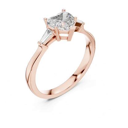 Amara 1 Carat Heart Lab Grown Diamond Graduated Three Stone Ring